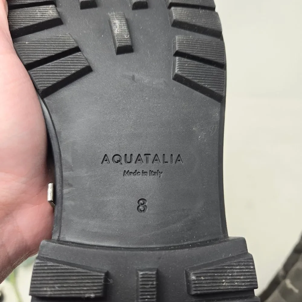 AQUATALIA‎ Lori Waterproof Boots Olive Green Suede | Camo Nylon Size 8